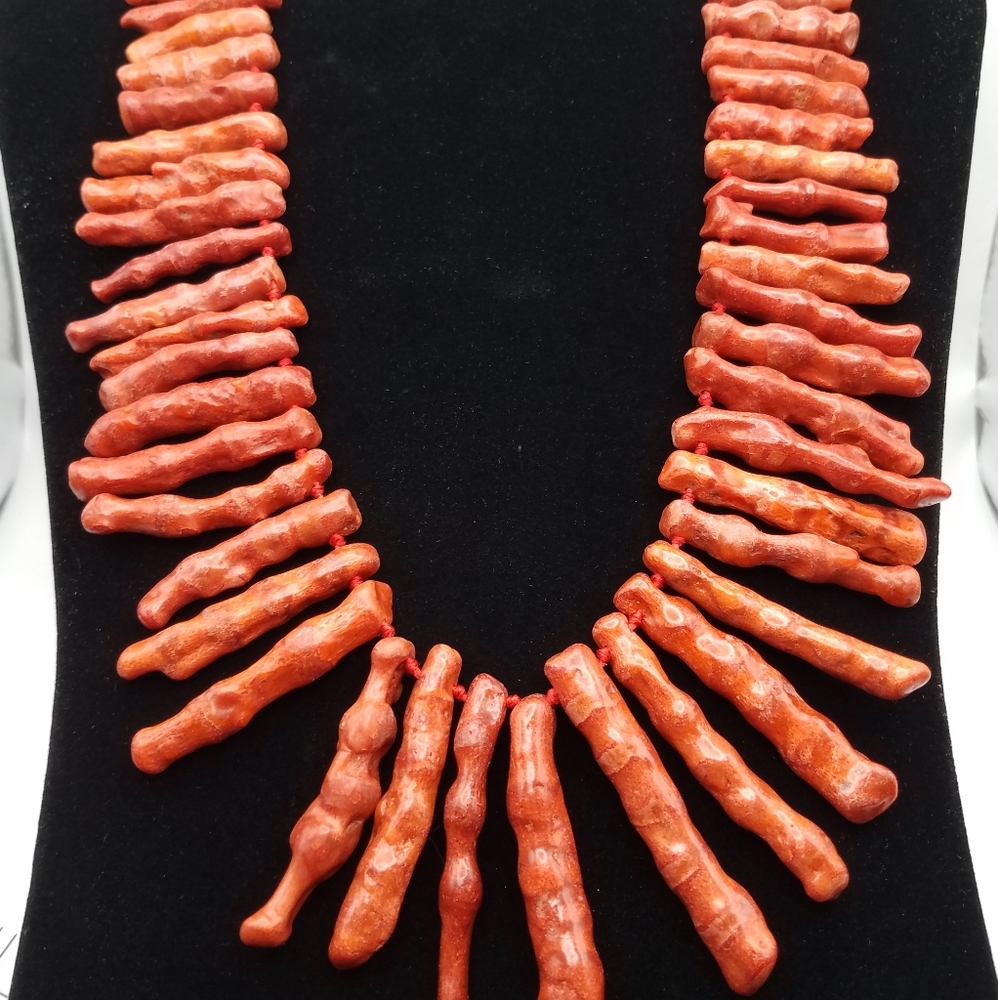 Branch Coral Necklace Sterling Silver Hand Knotted AIL